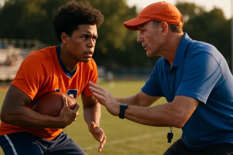 Florida athletes training on campus with coaches observing technique