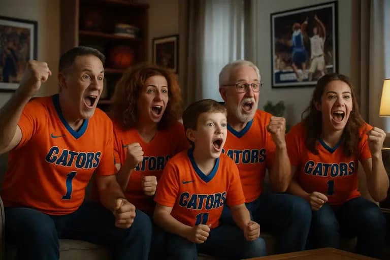 Florida guard defends in the final seconds of a close championship game