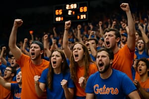 Gators Fan Engagement at a packed college football stadium in Gainesville