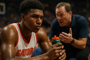 Gators freshmen bigs work through a physical front-court practice in Gainesville