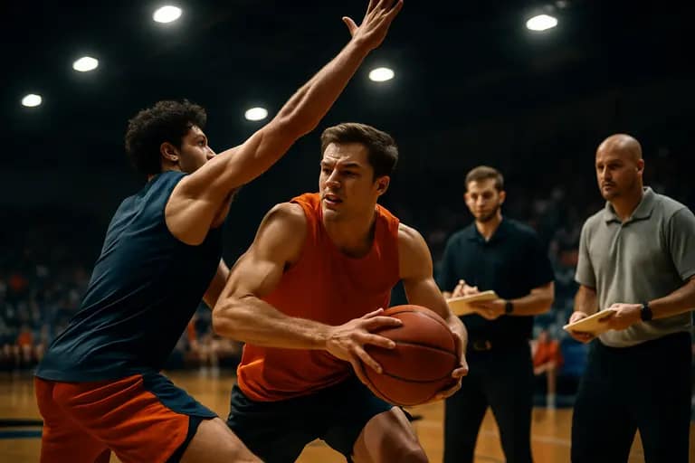 Two Florida defenders pressure a ball-handler near the perimeter