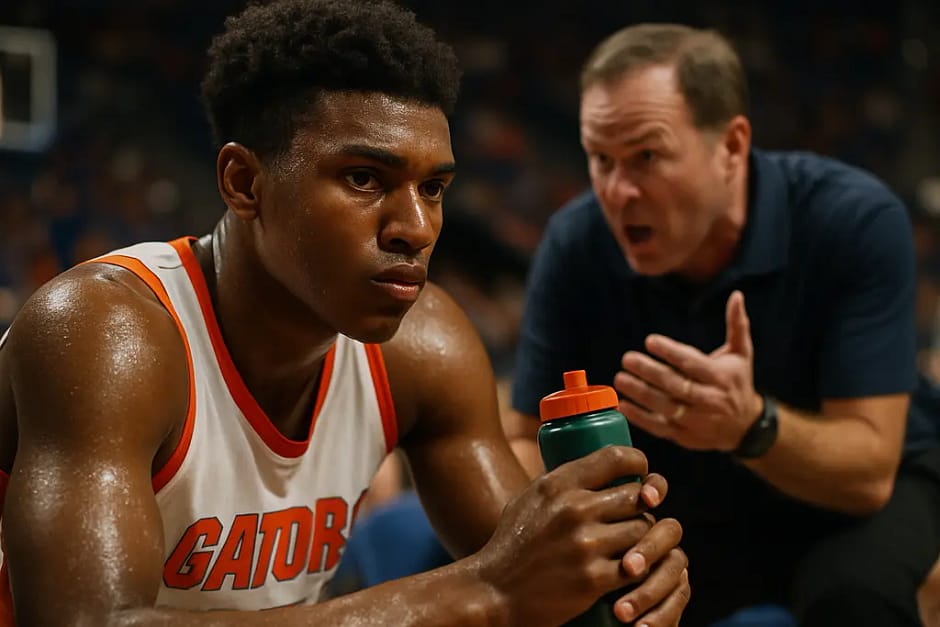 Gators freshmen bigs work through a physical front-court practice in Gainesville